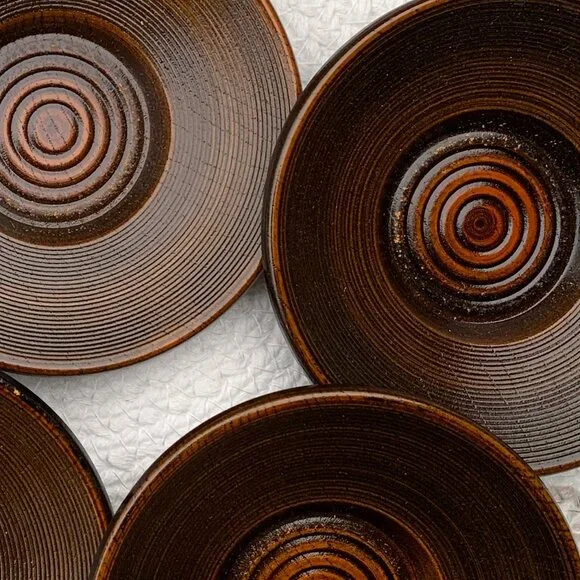 Vtg Japanese Tea Saucer Trinket Appetizer 5pc Set - Picture 5 of 9